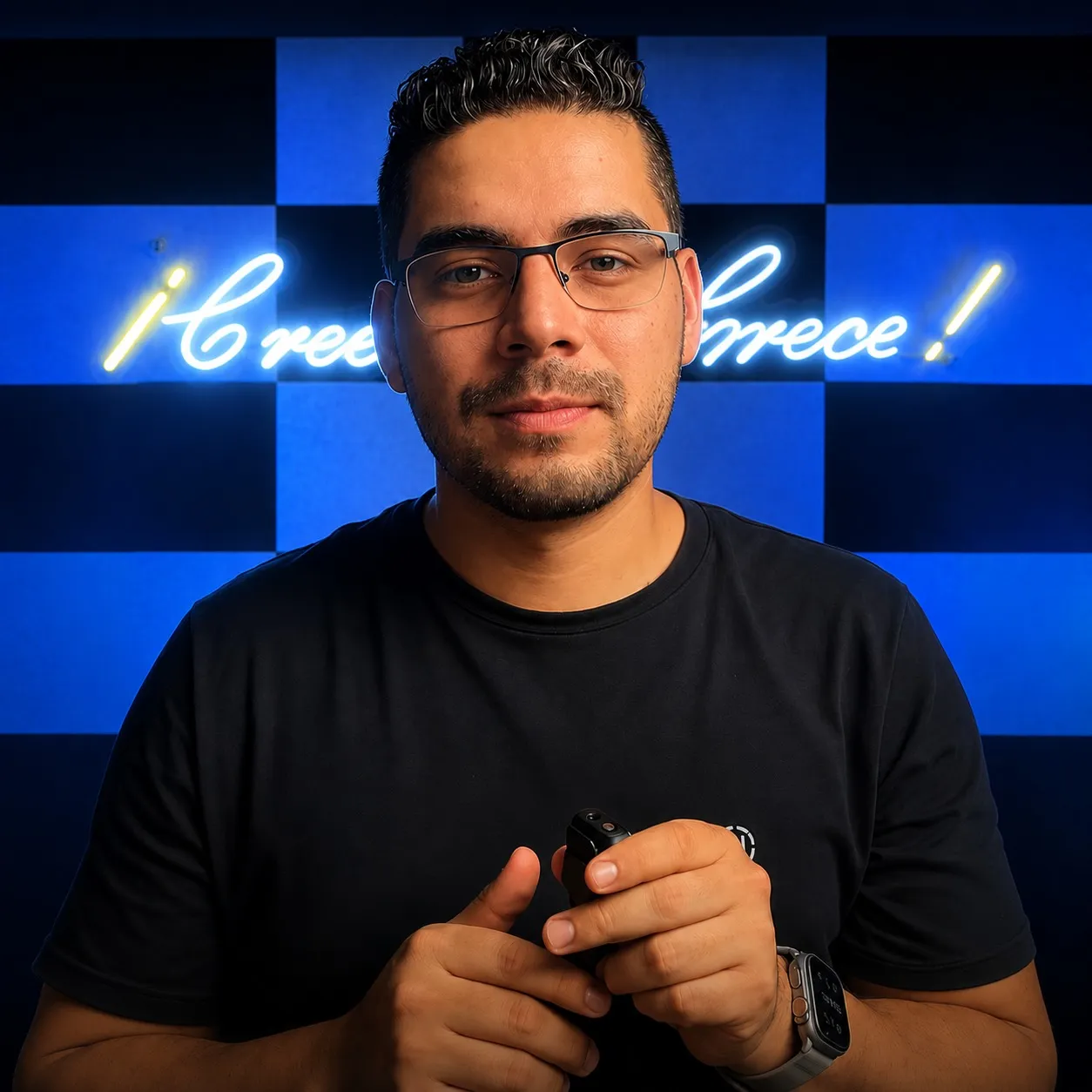 Rodrigo Canseco en su estudio de contenido